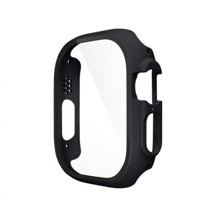 Fekete TPU óratok átlátszó védőfóliával Apple Watch Ultra 49 mm Hoco WS6 Shadow