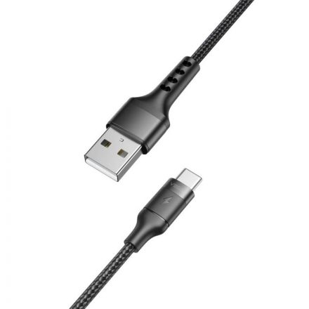 Töltő és adatkábel USB/Type-C csatlakozóval QC4.0 5A 1.2 méter Veger AC03 fekete