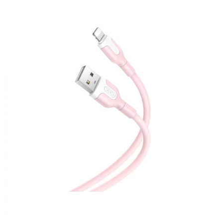 Töltő és adatkábel USB/Lightning csatlakozóval XO NB212 2.1A 1 méter pink