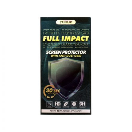 Karc és ütésálló fólia fekete kerettel iPhone 14 Pro Max 6.7 col Yooup Full Impact 