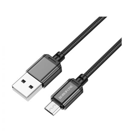 Töltő és adatkábel USB/Micro USB csatlakozóval 1 méter Borofone BX87 Sharp fekete