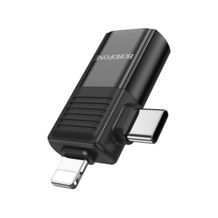 Borofone BV18 USB-A / USB Type-C / Lightining 2in1 átalakító fekete