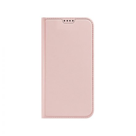 Bőrhatású oldalra nyíló mágneses telefontok ívelt sarkokkal kártyatartóval iPhone 7/8/SE2 (2020)/SE3 (2022) 4.7 colos Dux Ducis Skin Pro rose gold