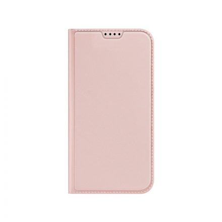 Bőrhatású oldalra nyíló mágneses telefontok ívelt sarkokkal kártyatartóval Samsung Galaxy A14 4G/A14 5G Dux Ducis Skin Pro rose gold