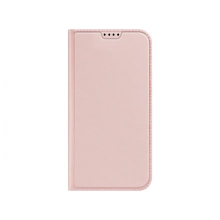 Bőrhatású oldalra nyíló mágneses telefontok ívelt sarkokkal kártyatartóval Samsung Galaxy A54 5G Dux Ducis Skin Pro rose gold