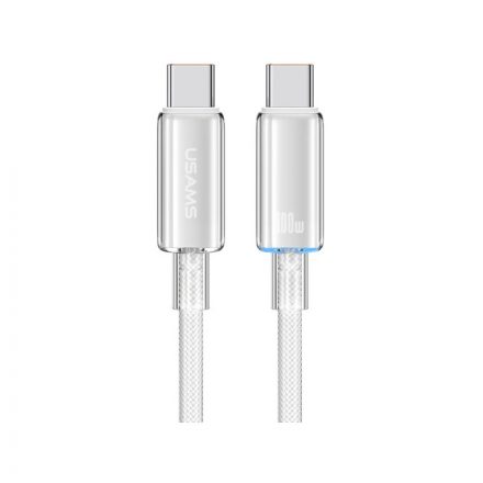 Usams SJ660 USB Type-C / Type-C kábel PD100W 1.2 méter fehér