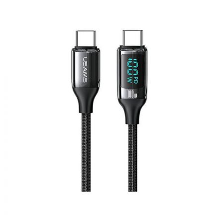 Usams SJ546 U78 USB Type-C / Type-C Digital display kábel 1.2 méter 100W fekete