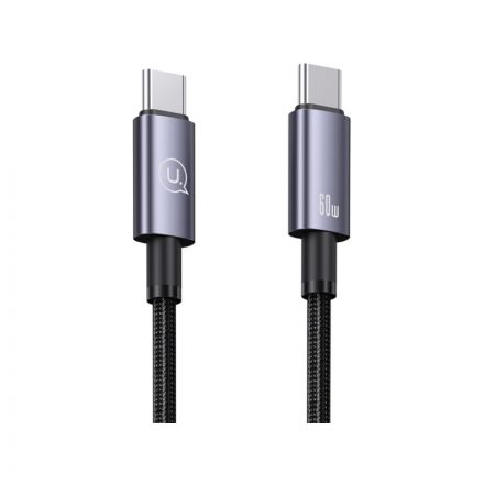 Usams SJ661 USB Type-C/Type-C kábel 1.2 méter 60W fekete