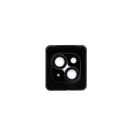 Iphone 15 / 15 Plus CLP Kameravédő fémgyűrűs üvegfólia applikátorral fekete