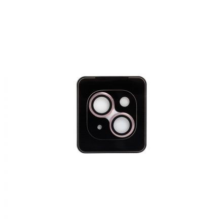 Iphone 15 / 15 Plus CLP Kameravédő fémgyűrűs üvegfólia applikátorral pink
