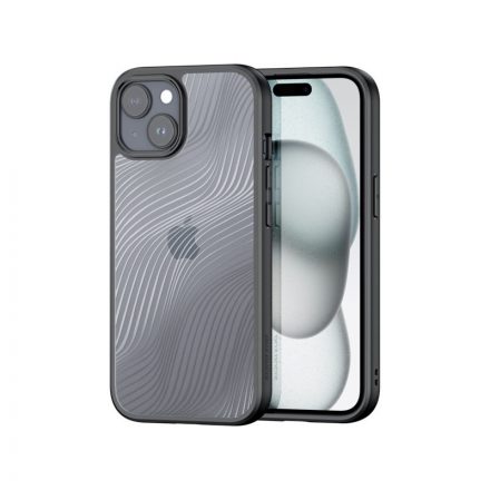 TPU+PC telefontok iPhone 15 6.1 colos Dux Ducis Aimo áttetsző hátlappal szürke kerettel