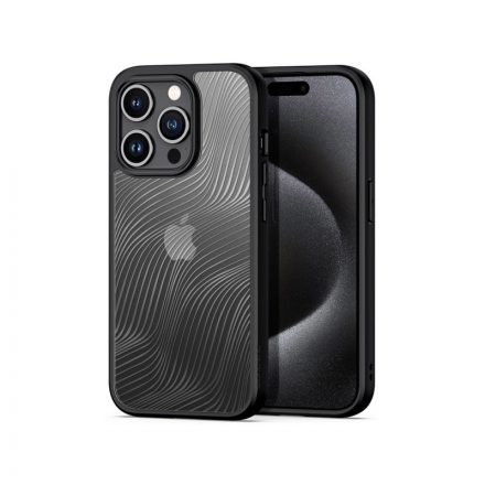 TPU+PC telefontok iPhone 15 Pro 6.1 colos Dux Ducis Aimo áttetsző hátlappal fekete kerettel