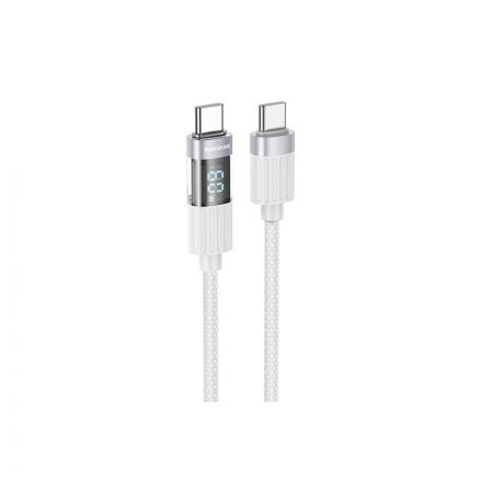 Borofone BU46 Basic Display USB Type-C Kábel / Type-C 60W 1.2 méter Szürke