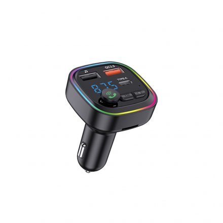 Kakusiga KSC-1065 Szivargyújtós Gyorstöltővég (USB - Type-C) PD40w + FM Transmitter Fekete