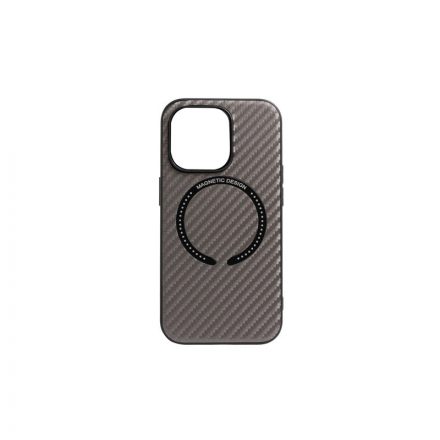 Yooup Magnetic Mintás Iphone 16 Pro 6.3 TPU Tok Magsafe Kompatibilis Carbon Szürke