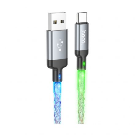 Hoco U112 Shine PD Világítós USB Type-c Kábel 3A 1 Méter Szürke