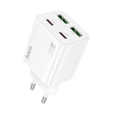 Hoco N55 Fundador Hálózati Gyorstöltő (USB - Type-C) (PD) 20w + QC3.0 Fehér