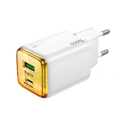 Hoco N52 Monsoon Hálózati Gyorstöltő (USB - Type-C) (PD) 20w + QC3.0 Fehér