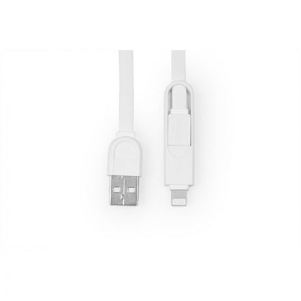 Töltő és adatkábel 2in1 USB-Lightning/Micro-USB csatlakozóval Remax RC-033T fehér