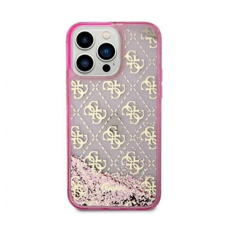 Guess magsafe telefontok iPhone 14 folyékony glitteres pink