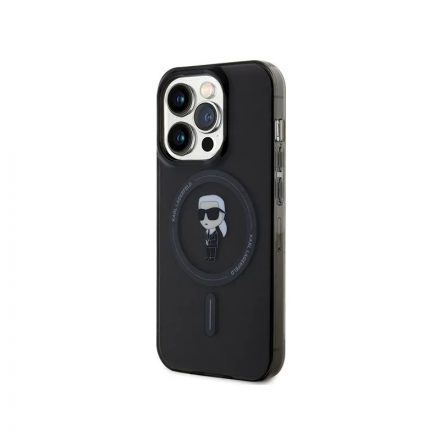 Karl Lagerfeld telefontok iPhone 15 Pro feliratos, magsafe, Karl figura, füst-átlátszó