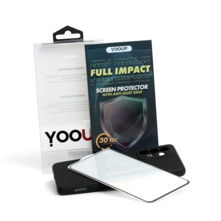 YooUp Alpha Samsung Galaxy A53 5G A536B Gumis TPU Tok Fekete és YooUp Full Impact Fólia csomagban